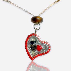 CAT LOVER boutique heart charm locket pendant necklace + FREE CHARM EXTRAS!